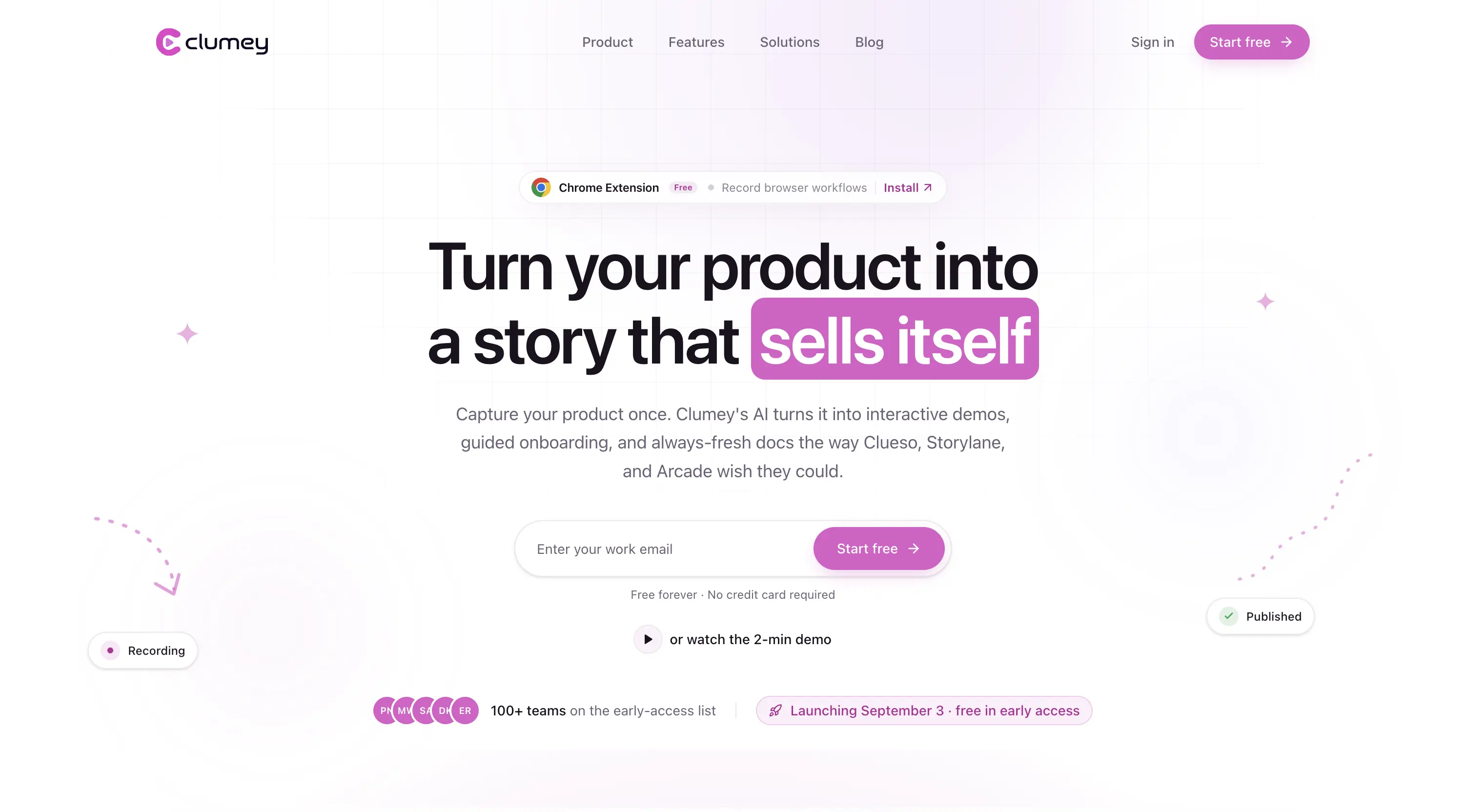 Clumey, AI demo recording & presentation tool
